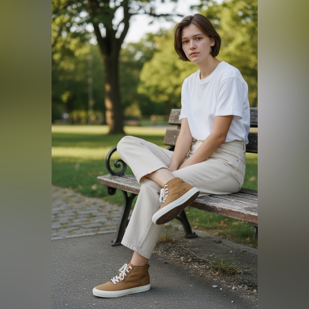 Everlane The Forever High Top Sneakers in 100% organic cotton Unisex - Picture 15 of 15